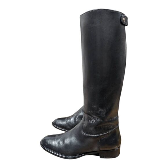 J.CREW Field Knee High Black Leather Riding Boot Size 8.5 - Picture 3 of 10
